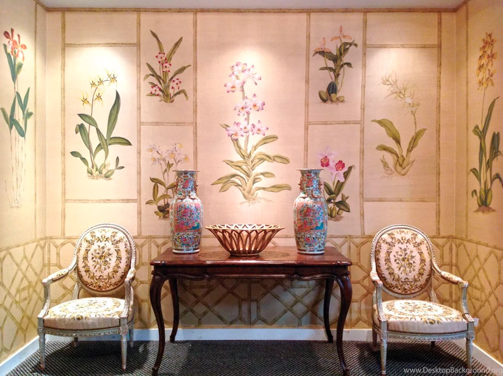 Paper Wallpapers / Traditional / Floral / Fabric Look   ORCHIDS ...
