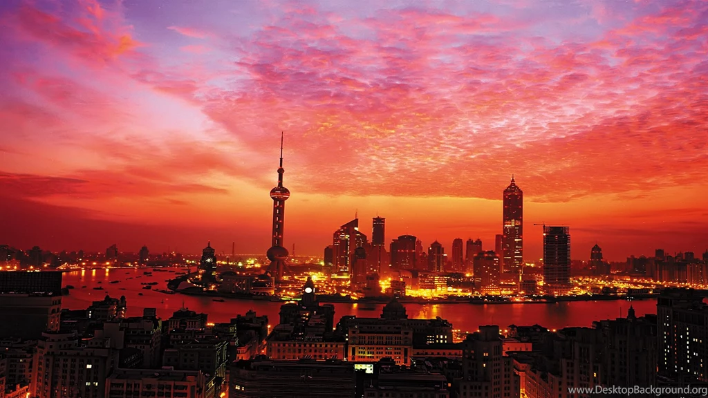 Shanghai Sunset Skyline