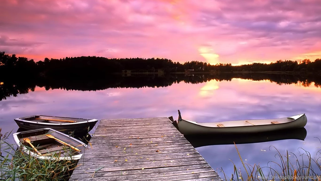 Desktop Wallpapers · Gallery · HD Notebook · Pond Boats 1366x768 ...