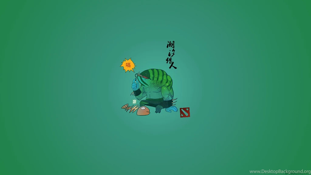 Download Wallpapers 2560x1440 Tidehunter, Dota 2, Chibi, Simple Art ...