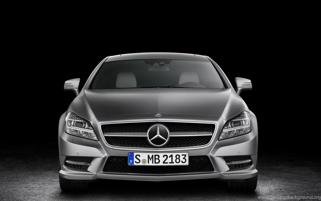 Benz Car In Full Stop, Everything Around It Is Lighted Up, The Car ...