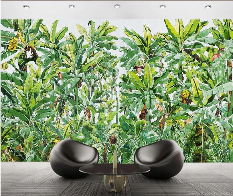 Free Shipping Modern Wall 3d Murals Wallpapers , Banana Tree For Tv ...