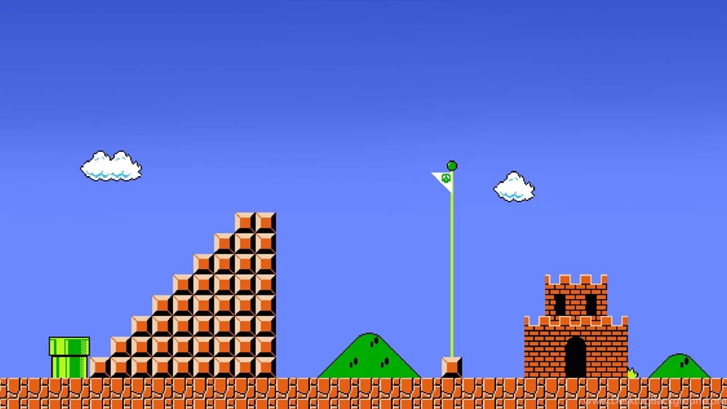Mario Dual Bros Castle Flag Hd Wallpapers (