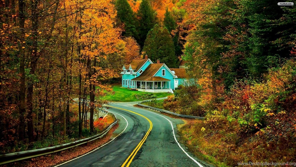 YouWall Old Blue House Road Wallpapers Wallpaper,wallpapers ...