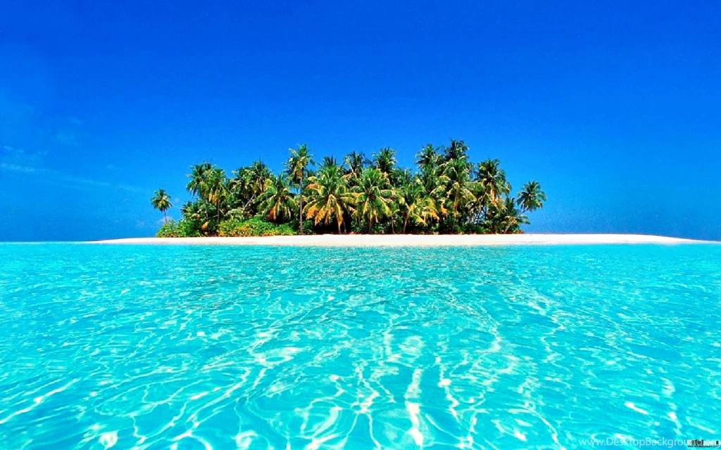Tropical Island Backgrounds With Waterfalls