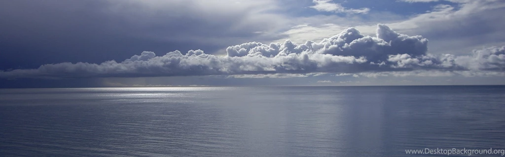 Download Wallpapers 3840x1200 Clouds, Sea, Water Smooth Surface ...