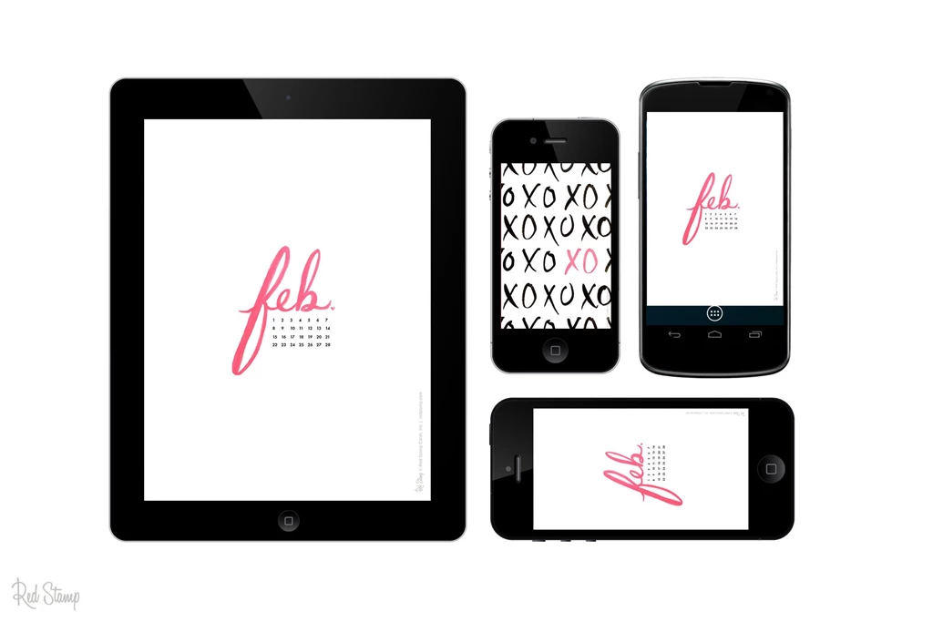 February 2015 Free Calendars And Wallpapers   Red Stamp