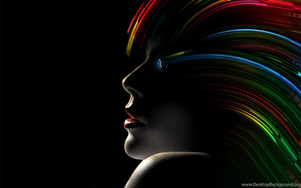 Amazing hollywood girl with rainbow hair with black background HD ...