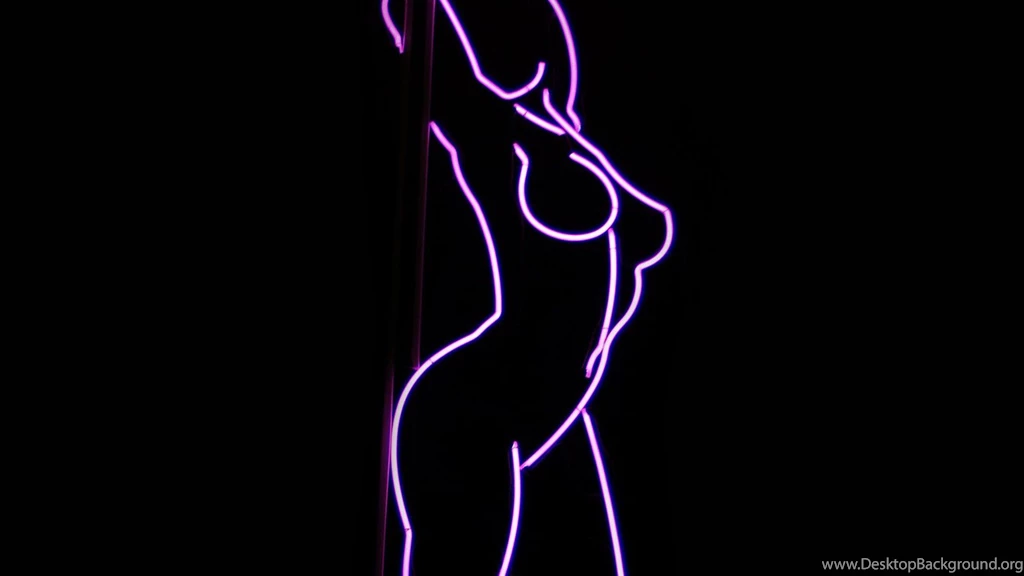 1366x768 Neon, Silhouette, Black Background, Girl Wallpapers And ...