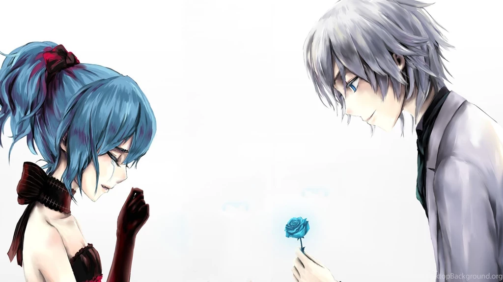 Anime Love Couple Boy Giving Rose To Cry Girl Wallpapers ...
