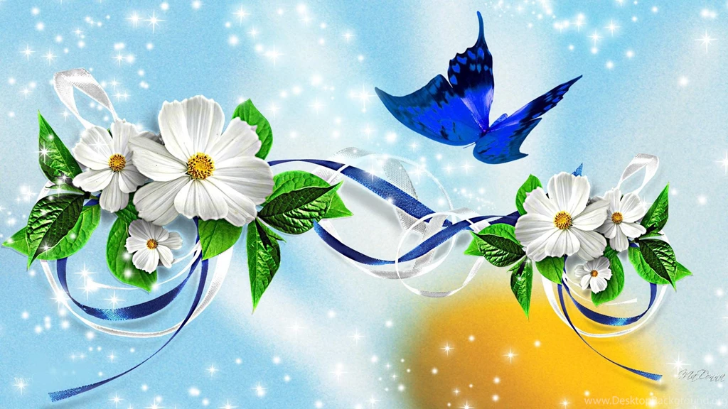 Blue Butterfly Ribbon (