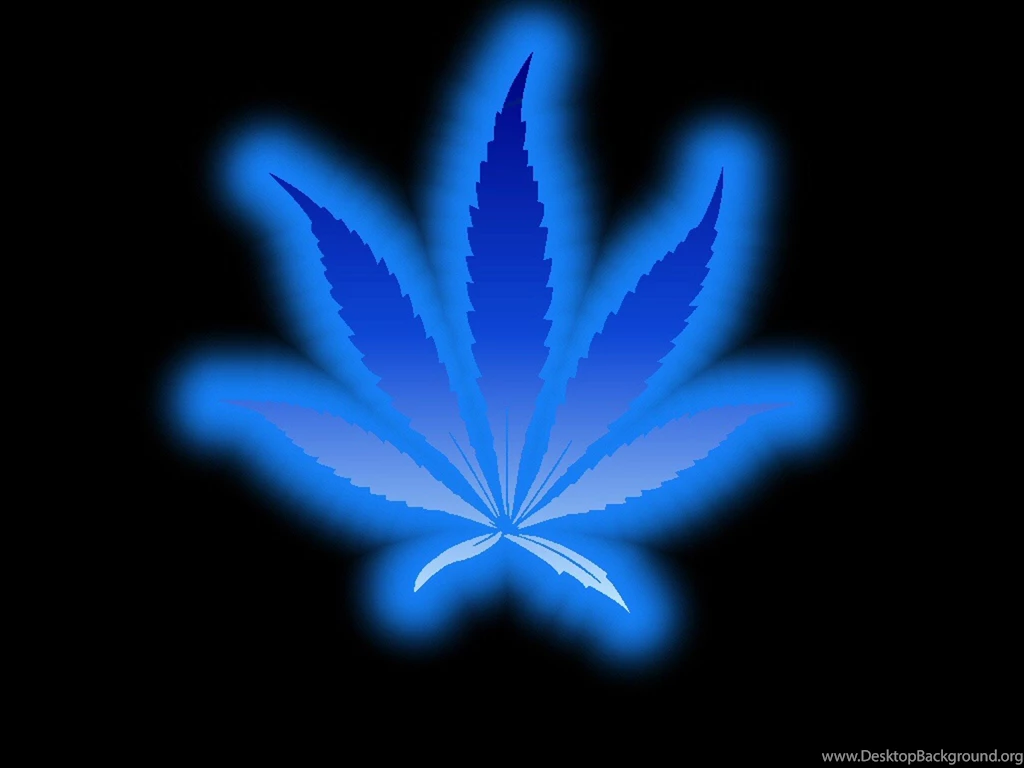 Wallpapers Weed Blue Marijuana Glowing Artwork 1600x1200
