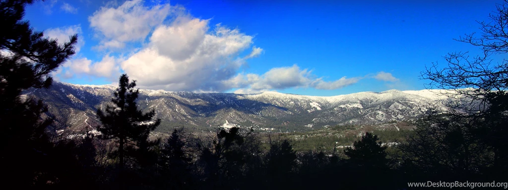 Big Bear Panorama Awesome Scenery Mountains Woods Clear ...