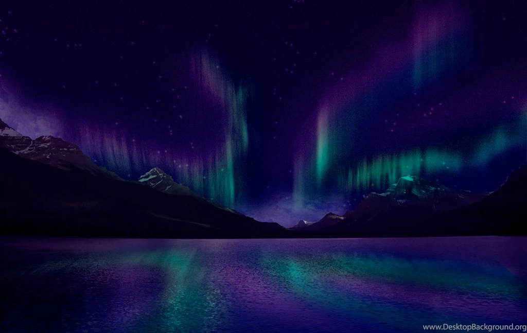 Blue And Purple Aurora Borealis   Wallpaper.