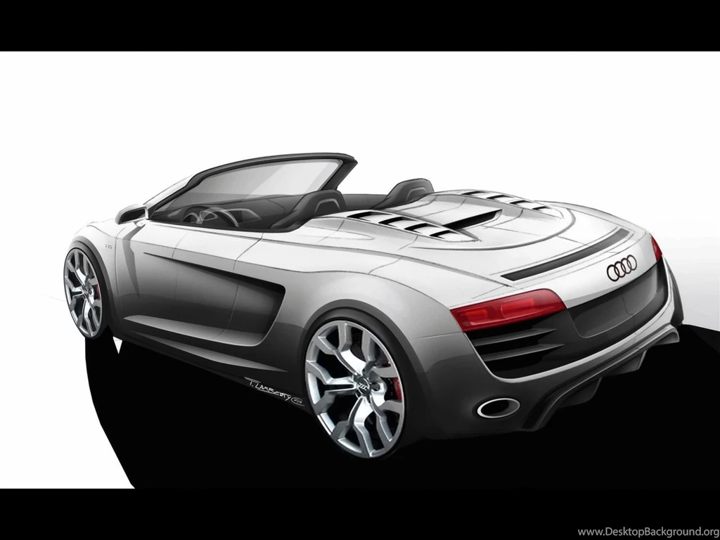 2010 Audi R8 Spyder   Design Sketch Rear And Side Topless ...