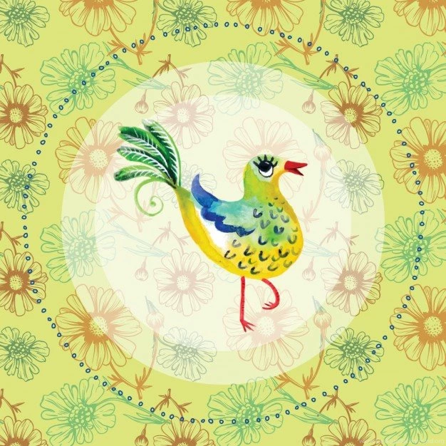 Watercolor Hand Painted Bird Backgrounds Vector