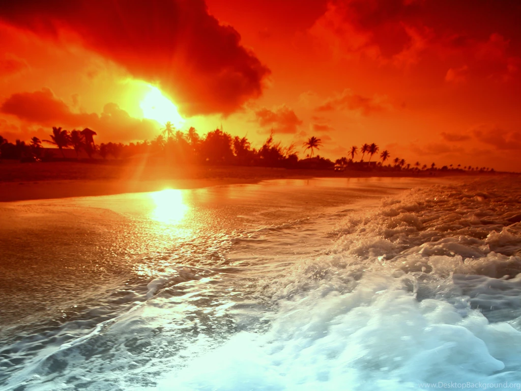 Sunsets Sunset Beach Sky Summer Sea Shutterstock Desktop ...