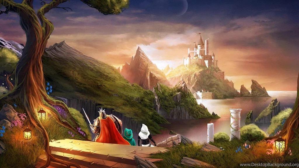 Trine 2 Castle Tree Mountain Sea Sky