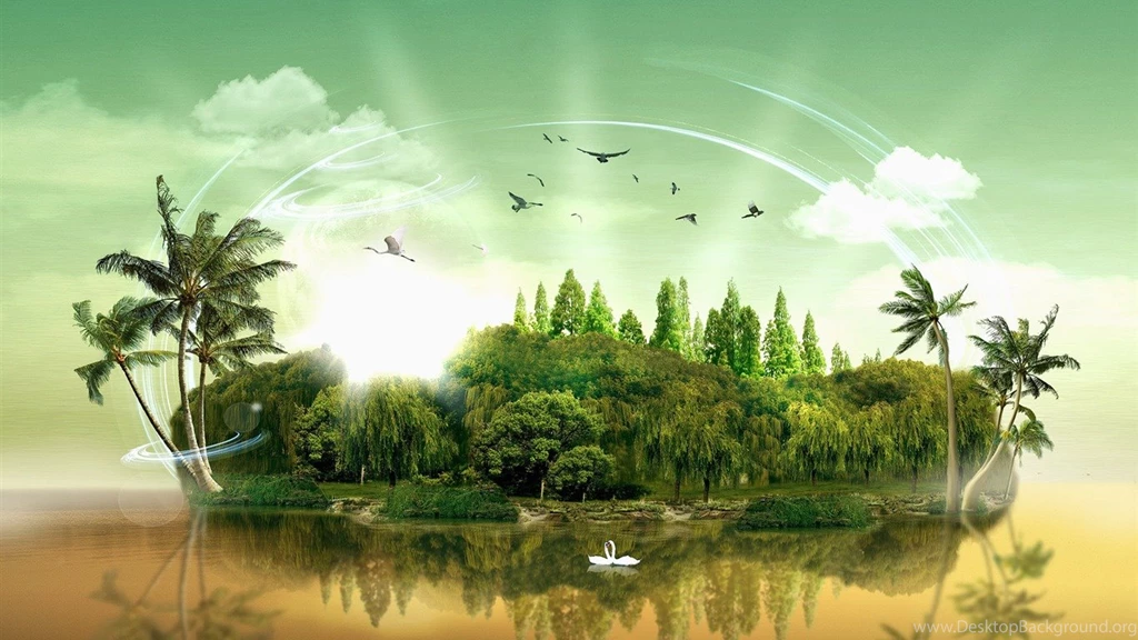 Paradise Island Computer CG Design Wallpapers 1366x768 Wallpapers ...