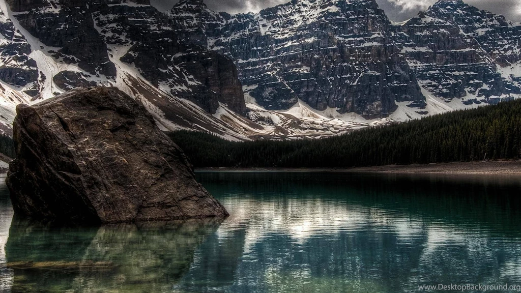 Mountains Snow Rock Dual Screen Rocks Lakes Multiscreen Wallpapers ...