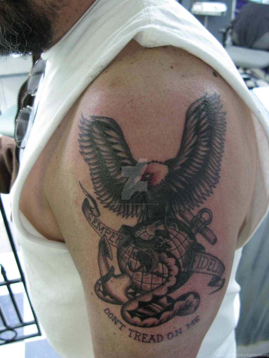 Eagle Globe And Anchor Tattoo By Thought corrosion On DeviantArt