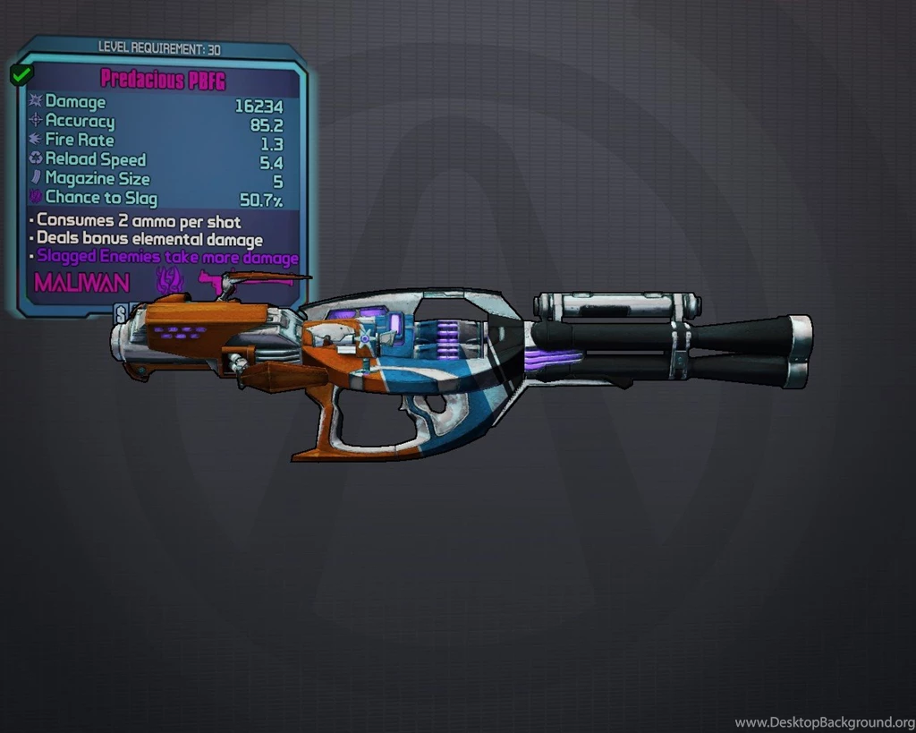 MALIWAN] Predacious PBFG (Slag E Tech Launcher)   Level 30 (Final ...