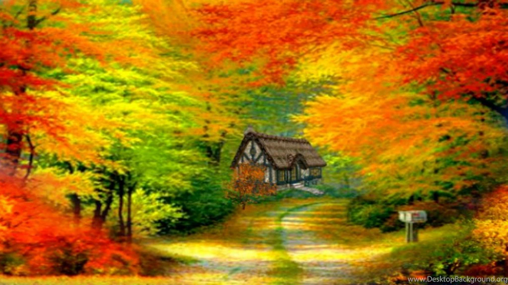 Other: Autumn Nature Cottage Fall Trees Landscape High Quality ...