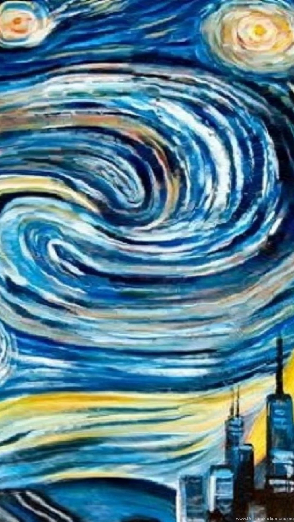 Van Gogh Starry Night Batman Mashup iPhone 5 Wallpapers