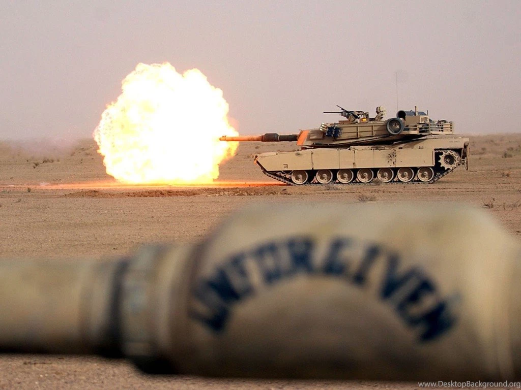 ABRAMS TANK FIRING MILITARY WALLPAPER (