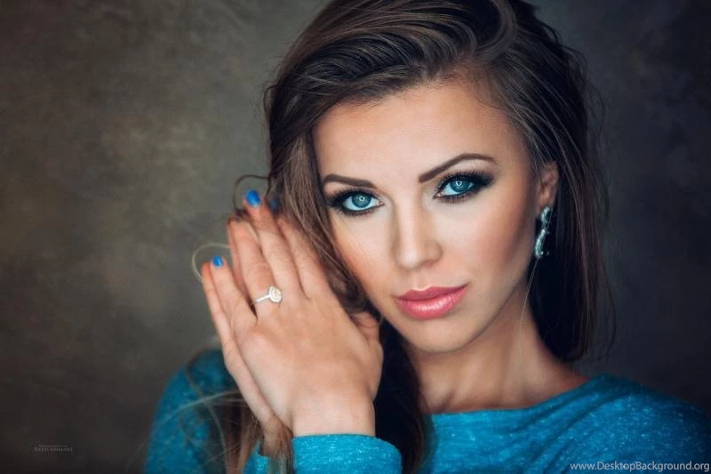 Women, Model, Brunette, Blue Eyes, Makeup, Glamour, Portrait ...