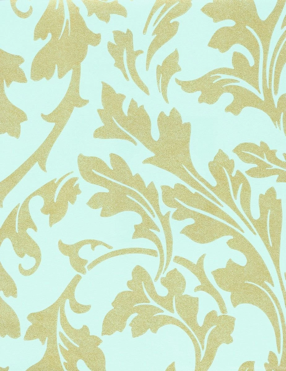 Decowunder Wallpapers Non woven Wallpapers Baroque Turquoise Gold ...