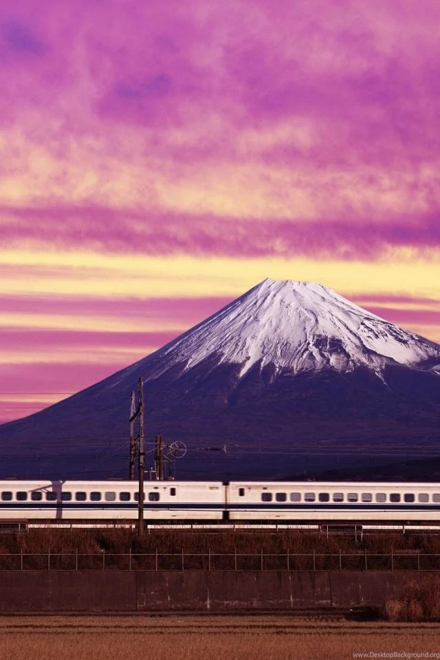 SuperHD.pics: Japan Mount Fuji Shinkansen Desktop Bakcgrounds