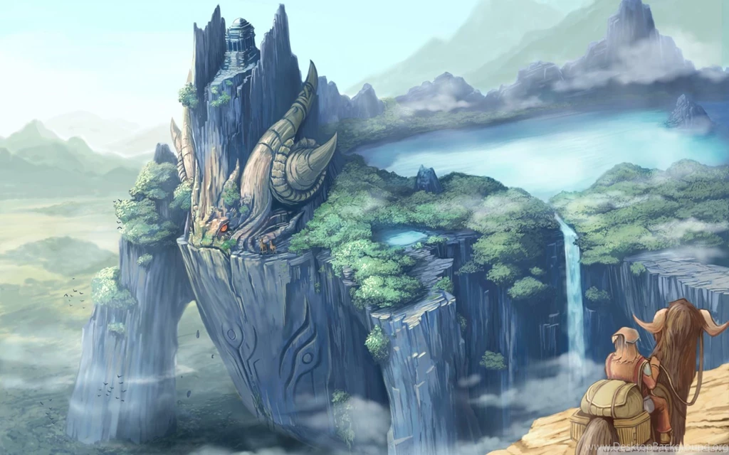 Dragon Castle Fantasy Art HD Desktop Wallpapers : Mobile : Dual Monitor