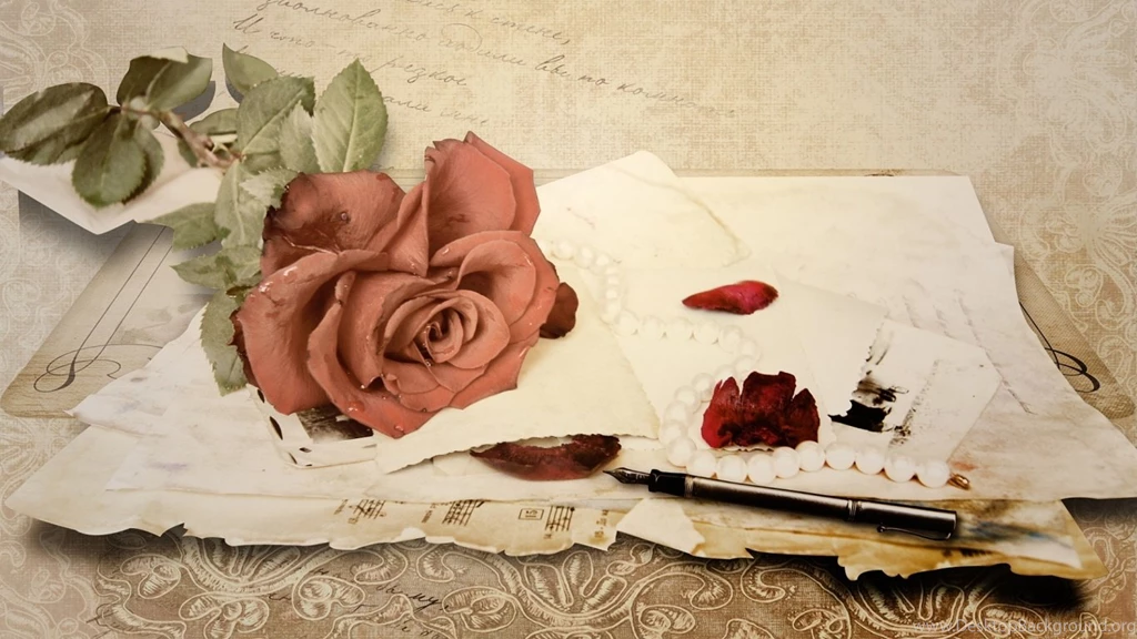 1366x768 Rose Love Letter Wallpapers
