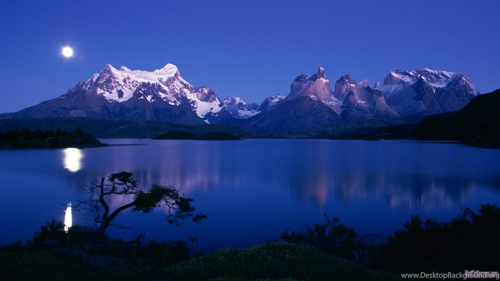 Chile, Pehoe, Lake, Wallpaper, Scenic, Night (