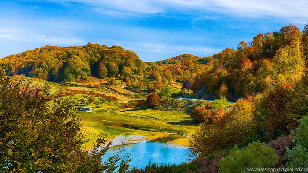 Autumn Scenery, Hills, Forest, Lake, House Wallpaper,Autumn HD ...
