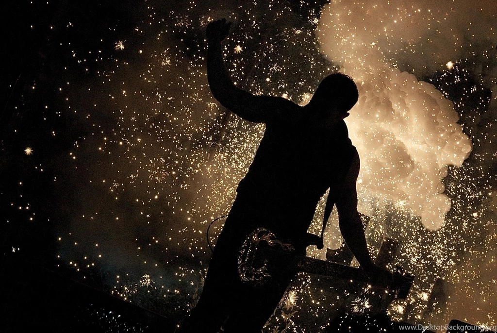 Brilliant Firework Features Shadow Of Man Hd 1080p