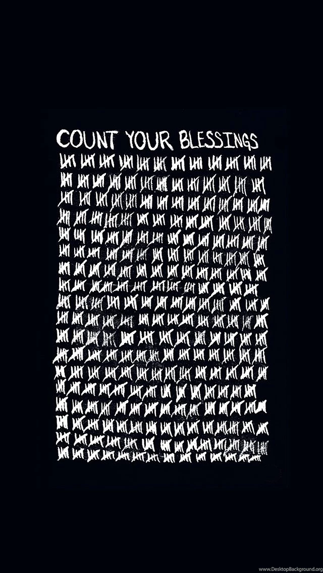Count Your Blessings Black iPhone 5 Wallpapers (640x1136)