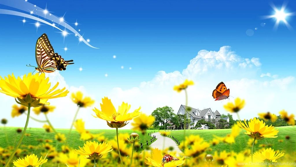 1583) Yellow Butterfly Wallpapers Design WalOps.com