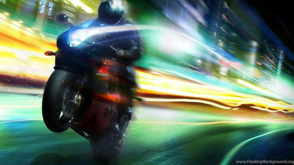 Bike City Lights Motorbikes Motorcycle Streetlights Motion Hd ...