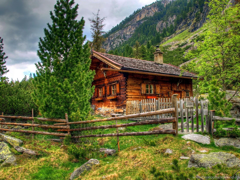 MOUNTAIN CABIN WALLPAPER (