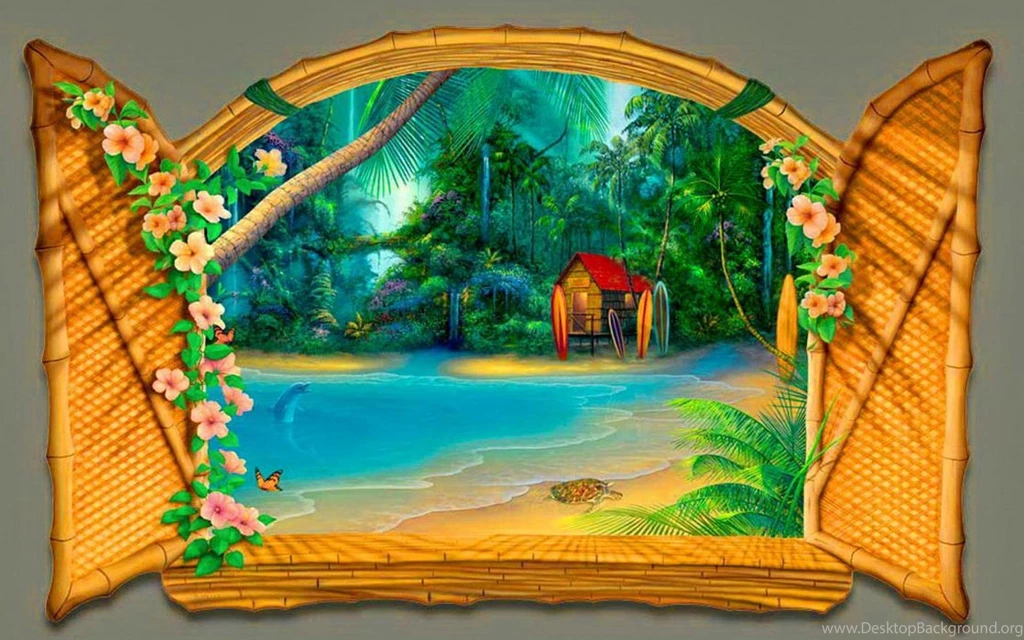 SURF SHACK WALLPAPER   (