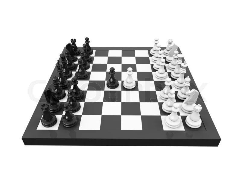 Isolated Blackboard And Chess On White Backgrounds