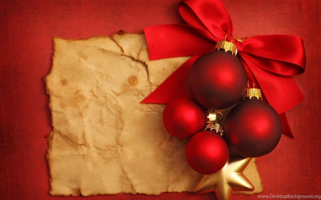 Wallpaper: Ornaments, Christmas Decorations, New Year, Ribbon ...