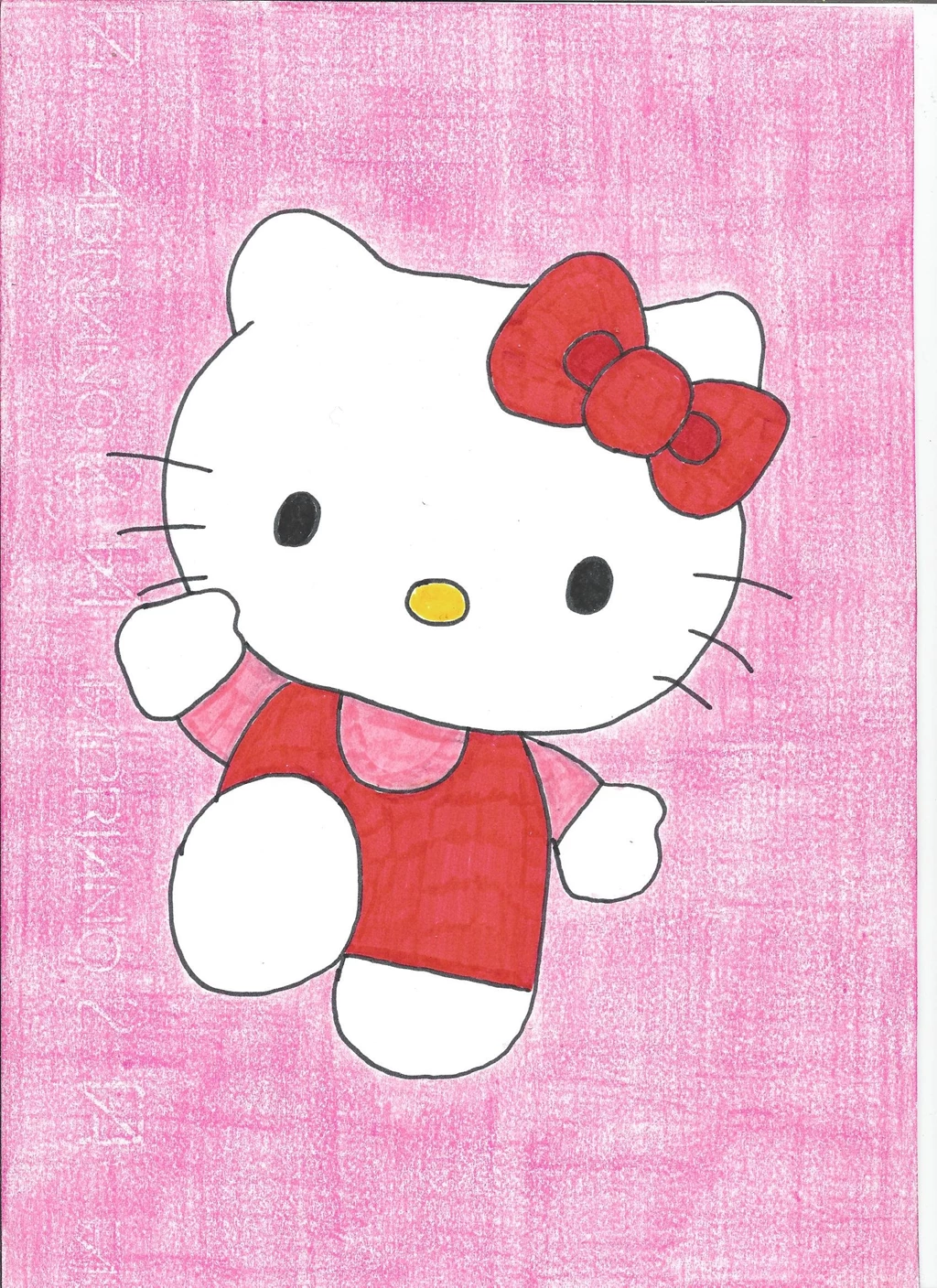 HELLO KITTY WITH PINK BACKGROUND Tanya Bartolini Artwork ...