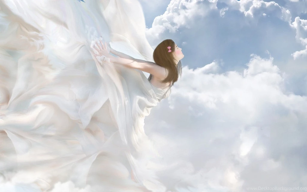 Beautiful Angel Flying In Sky