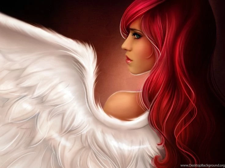 Red Hair White Wings