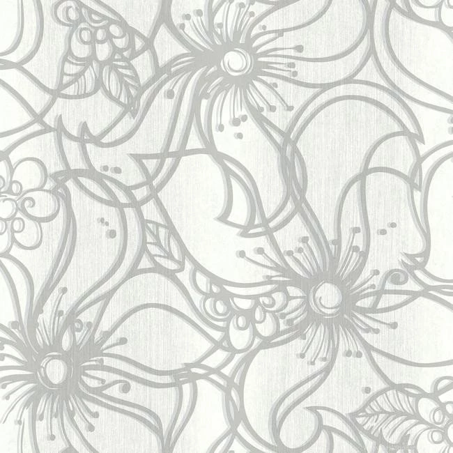 Whimsical Bloom Wallpapers In Grey Design By Stacy Garcia For York ...