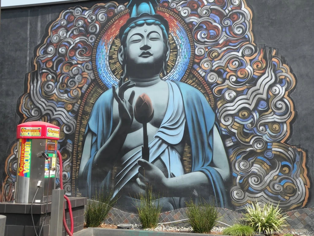 Buddha Street Art Wallpaper.