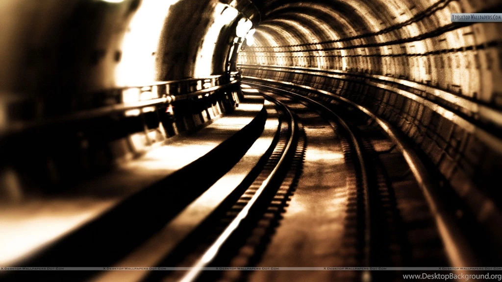 Metro Train Tunnel Sepia Color Wallpapers